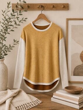 Smartwool Shadow Pine Colorblock Merino Wool Sweater Honey Gold XS NWT